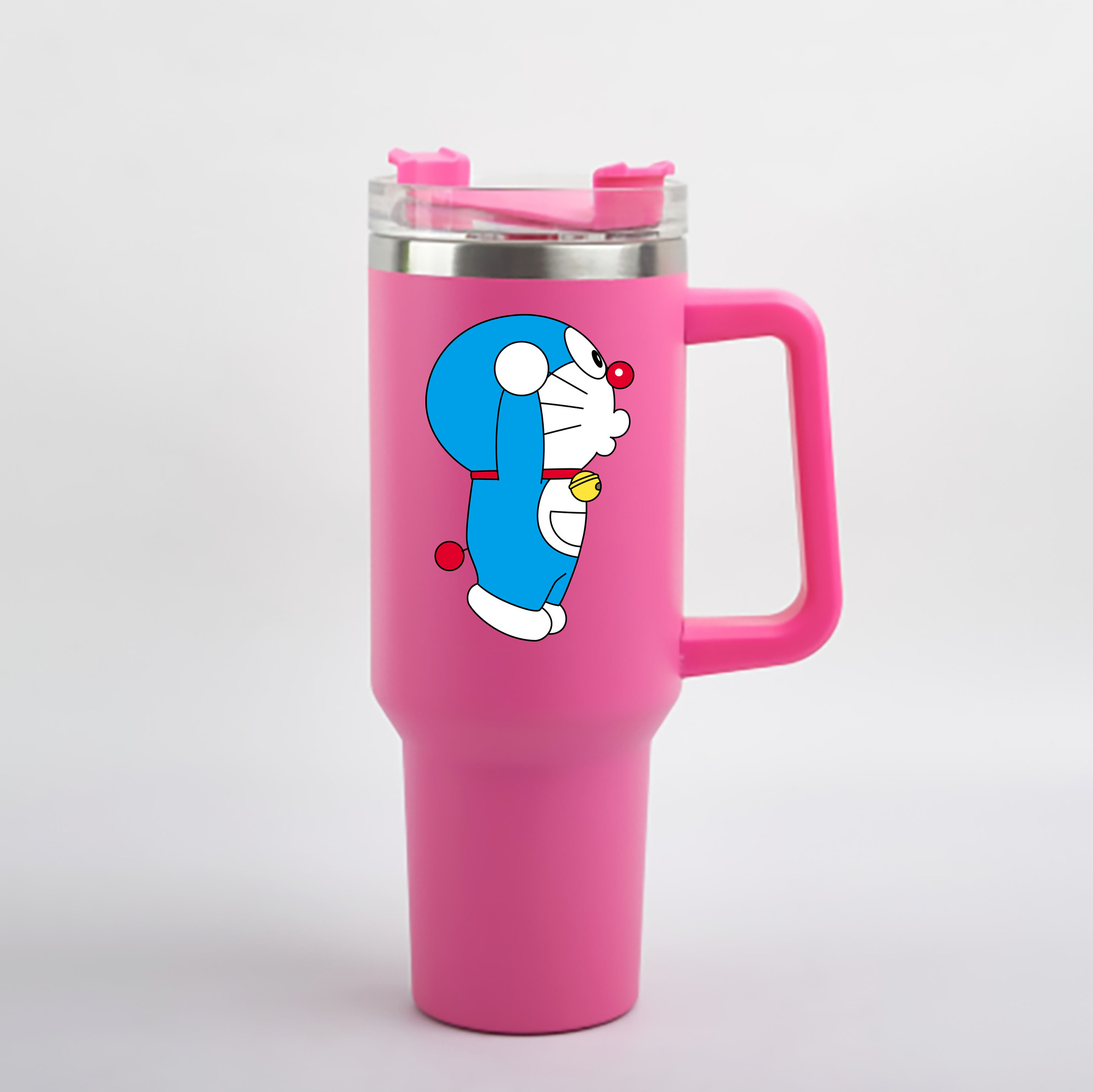（画像用） ドラえもん Doraemon 1200mL車用タンブラー - クリスタルステッカー（プラスチックストロー付き）